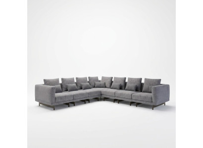 nouveau Canapé d'angle complet en forme de L en textile Mobilier du salon en bois Table basse