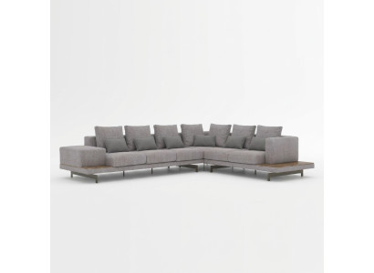 Designer nouveau canapé d'angle en forme de L, en tissu gris, meubles pour le salon.