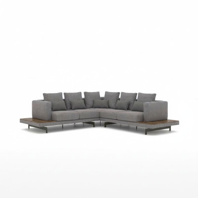Salon Canapé en tissu gris Canapé d'angle Canapé design luxueux rembourré