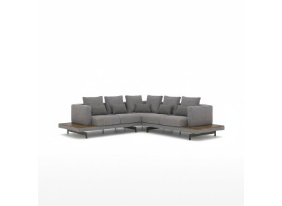 Salon Canapé en tissu gris Canapé d'angle Canapé design luxueux rembourré