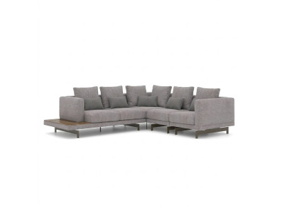 Canapé canapé en forme de L Gris Designer Canapé d'angle Tissu Luxe Mobilier de salon