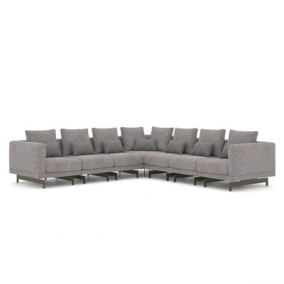 Salle de séjour Canapé d'angle en gris en forme de L Canapé Designer Textile Canapé rembourré Nouveau