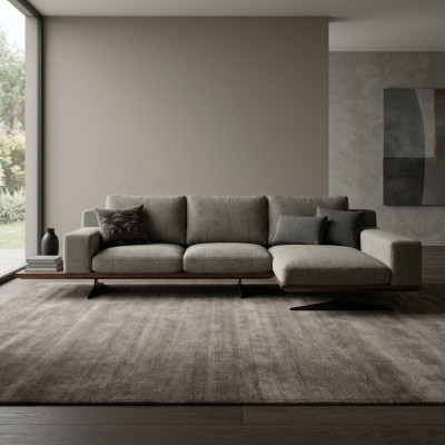 Canapé d'angle designer gris L-forme Relax Salon Canapé rembourré Mobilier moderne de luxe