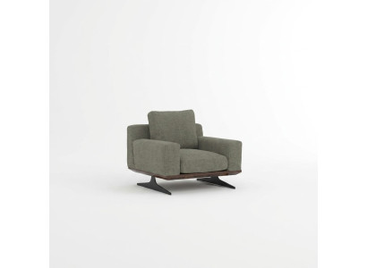 Chaise longue de designer de luxe, chaise rembourrée moderne en tissu gris pour mobilier nouvel