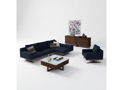 Mobilier de salon design bleu moderne Canapé Rembourré textile de luxe