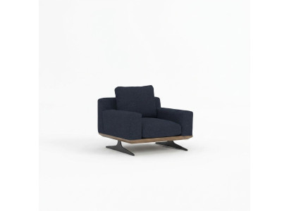 Fauteuil design moderne en tissu d'ameublement de luxe. Nouveau fauteuil rembourré en textile.