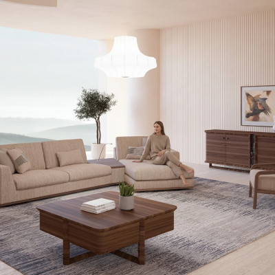 Designer Beige Sofas L-form von Polstermöbeln Ecksofa neu Luxus Sessel Wohnzimmer