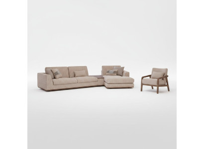 Designer Beige Sofas L-form von Polstermöbeln Ecksofa neu Luxus Sessel Wohnzimmer
