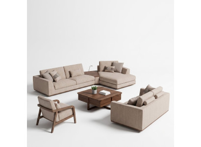 Ensemble de canapé de luxe Canapé d'angle en forme de L Canapé deux places Fauteuil de luxe Meubles rembourrés