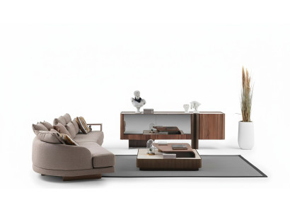 Salon, Suite robuste designer 4 places Buffet Table basse 3 pièces