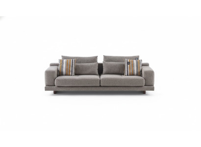 Canapé en tissu pour le salon de designer de style moderne à 3 places avec coussin de dossier coussin