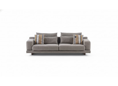 Canapé en tissu pour le salon de designer de style moderne à 3 places avec coussin de dossier coussin