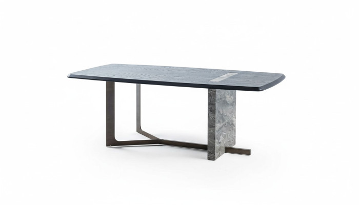 Moderne Salle à manger rectangulaire Table à manger en bois gris Design de luxe Table