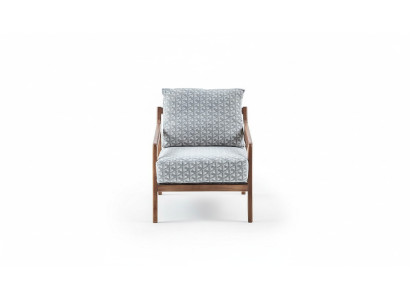 Salle de séjour Fauteuil en bois blanc Cadre en tissu de roubster Elégant fauteuil 1 place