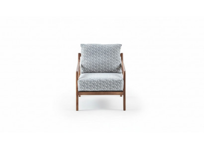 Salle de séjour Fauteuil en bois blanc Cadre en tissu de roubster Elégant fauteuil 1 place