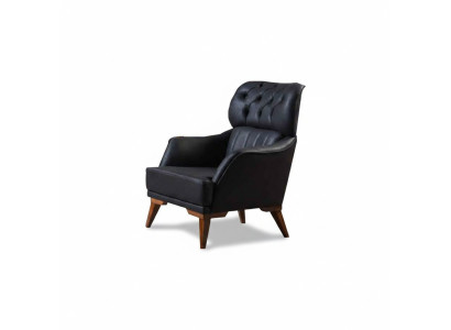 Fauteuil Chesterfield noir Luxueux Siège unique Salon 1 place