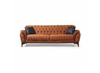 Canapé de luxe moderne 3 places Chesterfield Orange pour le salon.