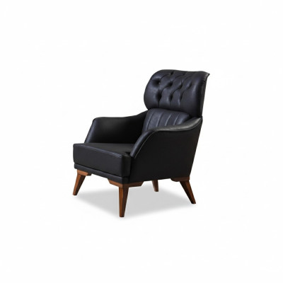 Noir Chesterfield Fauteuil Designer Salon Fauteuil 1 place