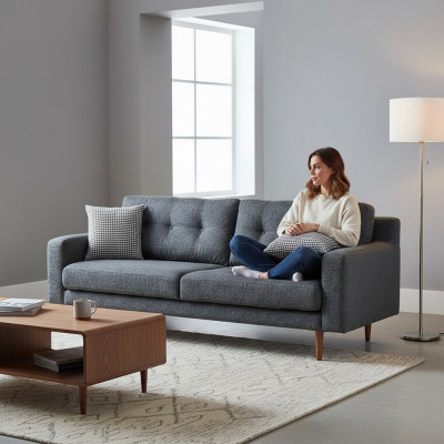 Moderne trois places gris luxueux Salon 3 places Meubles de luxe