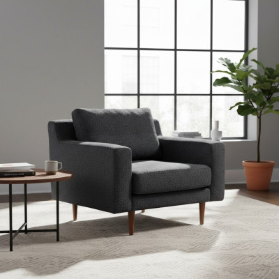 Salon gris fauteuil rembourré designer fauteuil 1 place de luxe 1 place 2 pièces