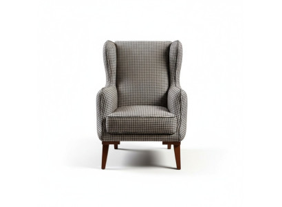 Fauteuil à carreaux Rembourrage 1 place Gris Fauteuil en tissu de salon