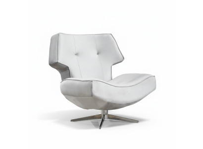 Fauteuil blanc design moderne de luxe pour salon, 1 place, en textile.