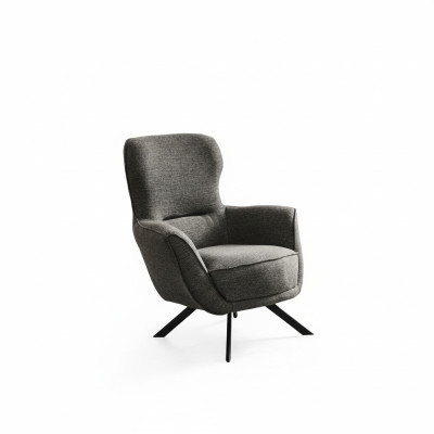Couleur grise, design moderne Fauteuil 1 place en tissu Textile de matériau de design moderne