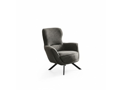 Couleur grise, design moderne Fauteuil 1 place en tissu Textile de matériau de design moderne
