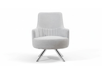 Couleur blanche Fauteuil de salon 1 place en tissu design moderne Matériau textile