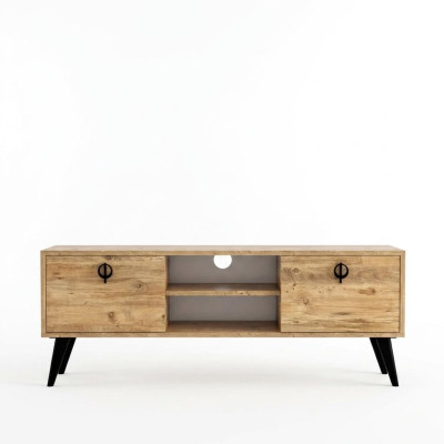Salon brun Meuble TV bas Buffet latéral Meuble TV design moderne Forme rectangulaire