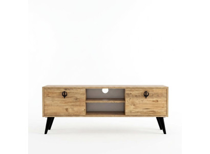 Salon brun Meuble TV bas Buffet latéral Meuble TV design moderne Forme rectangulaire