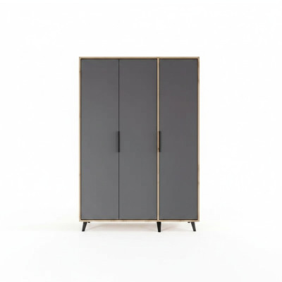Gris brun Armoire design moderne Rectangulaire Chambre de luxe