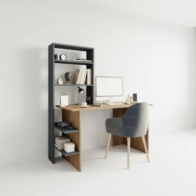 Chambre Chambre Jeunesse Bureau Bureau Bureau d'ordinateur Design Moderne Marron Gris