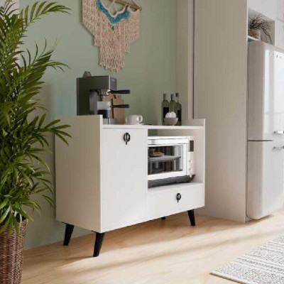 Salle à manger Armoire à café Armoire Cabinet Design moderne Couleur blanche Rectangulaire