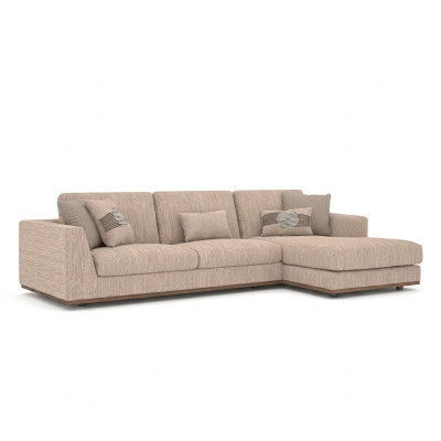 Meubles rembourrés Canapé d'angle Beige Canapé de luxe Canapé en tissu en forme de L Canapé relax Canapé rembourré Salon