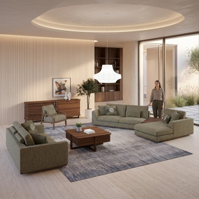 Ensemble de canapés complet 3 pièces Canapé 2 places Canapé d'angle relaxation Fauteuil moderne en forme de L