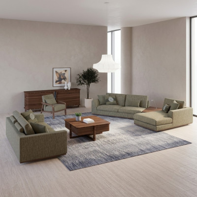 Ensemble de canapés complet 3 pièces Canapé 2 places Canapé d'angle relaxation Fauteuil moderne en forme de L