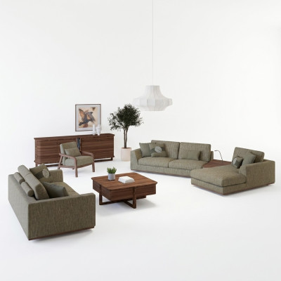 Ensemble de canapés complet 3 pièces Canapé 2 places Canapé d'angle relaxation Fauteuil moderne en forme de L