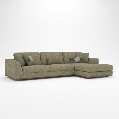 Canapé d'angle vert en L Salon Canapé rembourré Moderne Textile Sofa Couch