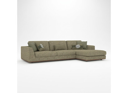 Canapé d'angle vert en L Salon Canapé rembourré Moderne Textile Sofa Couch