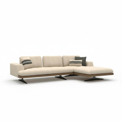 Canapé d'angle de luxe blanc en forme de L Salon Canapé moderne Décorateur de meubles de relaxation