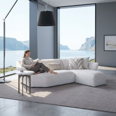 Canapé design blanc Canapé Angle Salon Coin Canapé en L forme Meubles rembourrés