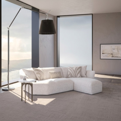 Canapé design blanc Canapé Angle Salon Coin Canapé en L forme Meubles rembourrés