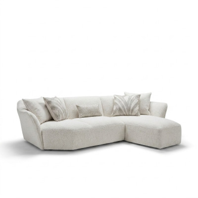 Canapé design blanc Canapé Angle Salon Coin Canapé en L forme Meubles rembourrés