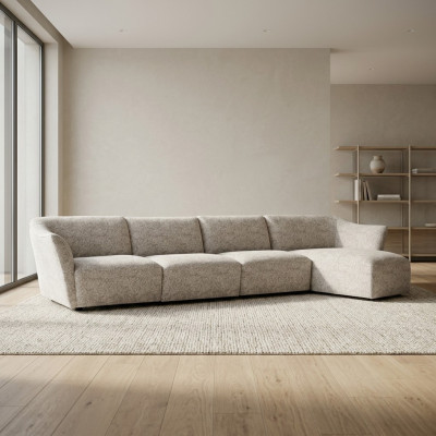 Sofa de salon en L de luxe blanc de Designer Corner Suite Meubles rembourrés