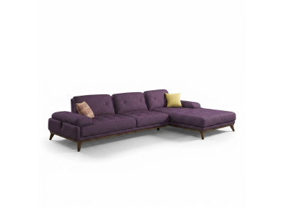 Canapé d'angle lila en forme de L Salon de luxe Table basse Ameublement neuf Ensemble de meubles