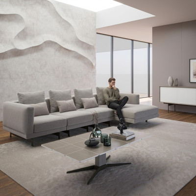 Suite d'angle de luxe Complet Canapé d'angle en L Canapé design Mobilier moderne