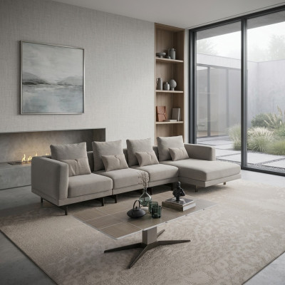 Suite d'angle de luxe Complet Canapé d'angle en L Canapé design Mobilier moderne