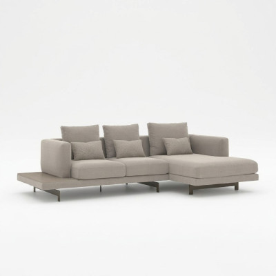 Canapé d'angle moderne en tissu gris pour designer Canapé-lit Meubles rembourrés Salle de séjour