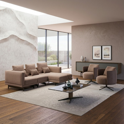 Ensemble de canapé Mobilier de luxe Canapé en L de 2 fauteuils Mobilier rembourré Table basse neuve